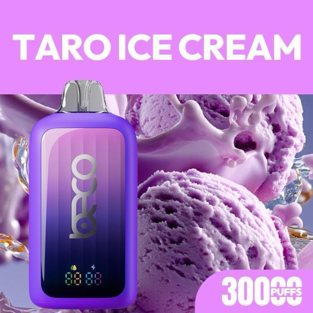 Beco Pop 30K Puffs 20mg Nicotine Disposable Vape – Taro Ice Cream dessert flavor.