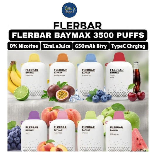 Flerbar Baymax 3500 Puffs 0mg Disposable Vape in Dubai UAE