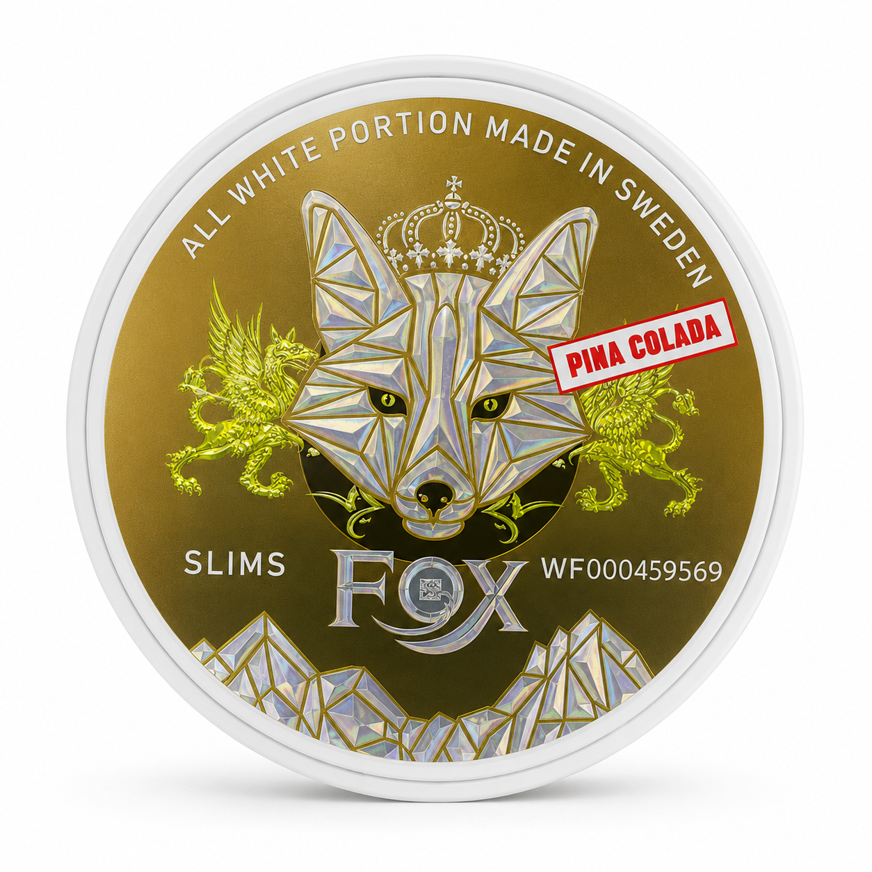 Fox Pina Colada 12mg Nicotine Pouches can with tropical pineapple and coconut flavor, premium tobacco-free nicotine pouches available in Dubai, Abu Dhabi, Sharjah and across UAE