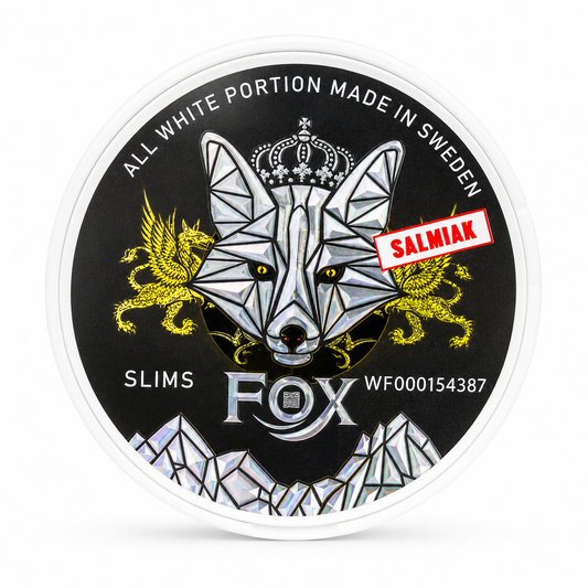 Fox Salmiak 12mg Nicotine Pouches can with authentic Nordic salty licorice flavor, premium tobacco-free nicotine pouches available in Dubai, Abu Dhabi, Sharjah and across UAE