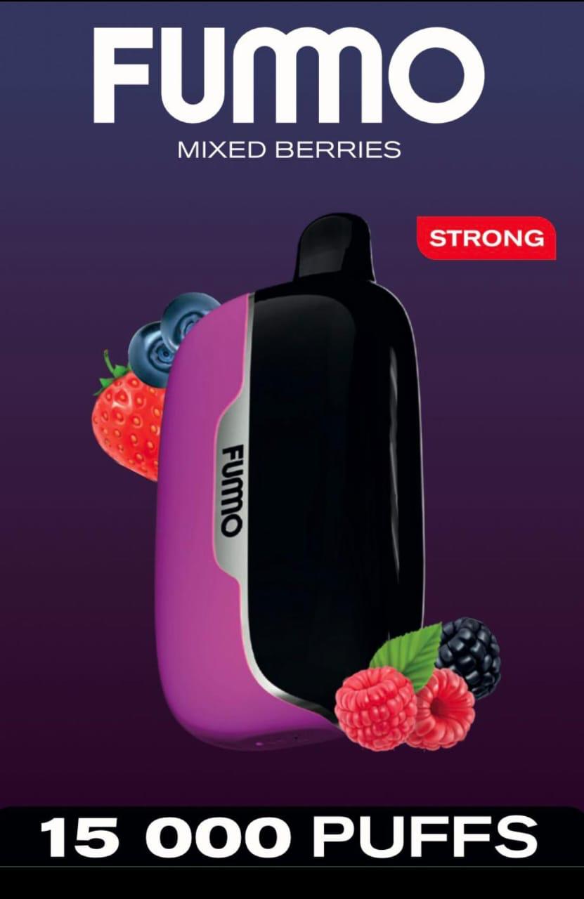 Fummo 15K Puffs Mixed Berries disposable vape—vibrant strawberry, blueberry & raspberry blend in premium design for Dubai, Abu Dhabi, Sharjah & UAE