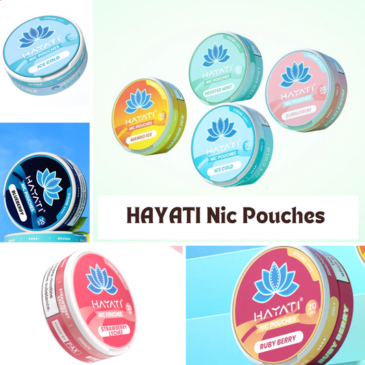 Hayati Nicotine Pouches Grape Ice, Ice Cold, Ruby Berry, Banana, Coffee, Strawberry Lychee, Bubblegum, Cola & Mango Ice With Several Nicotine Strength 12mg, 20mg & 30mg– tobacco‑free discreet nicotine pouches available across Dubai, Abu Dhabi, Sharjah, Ajman & UAE