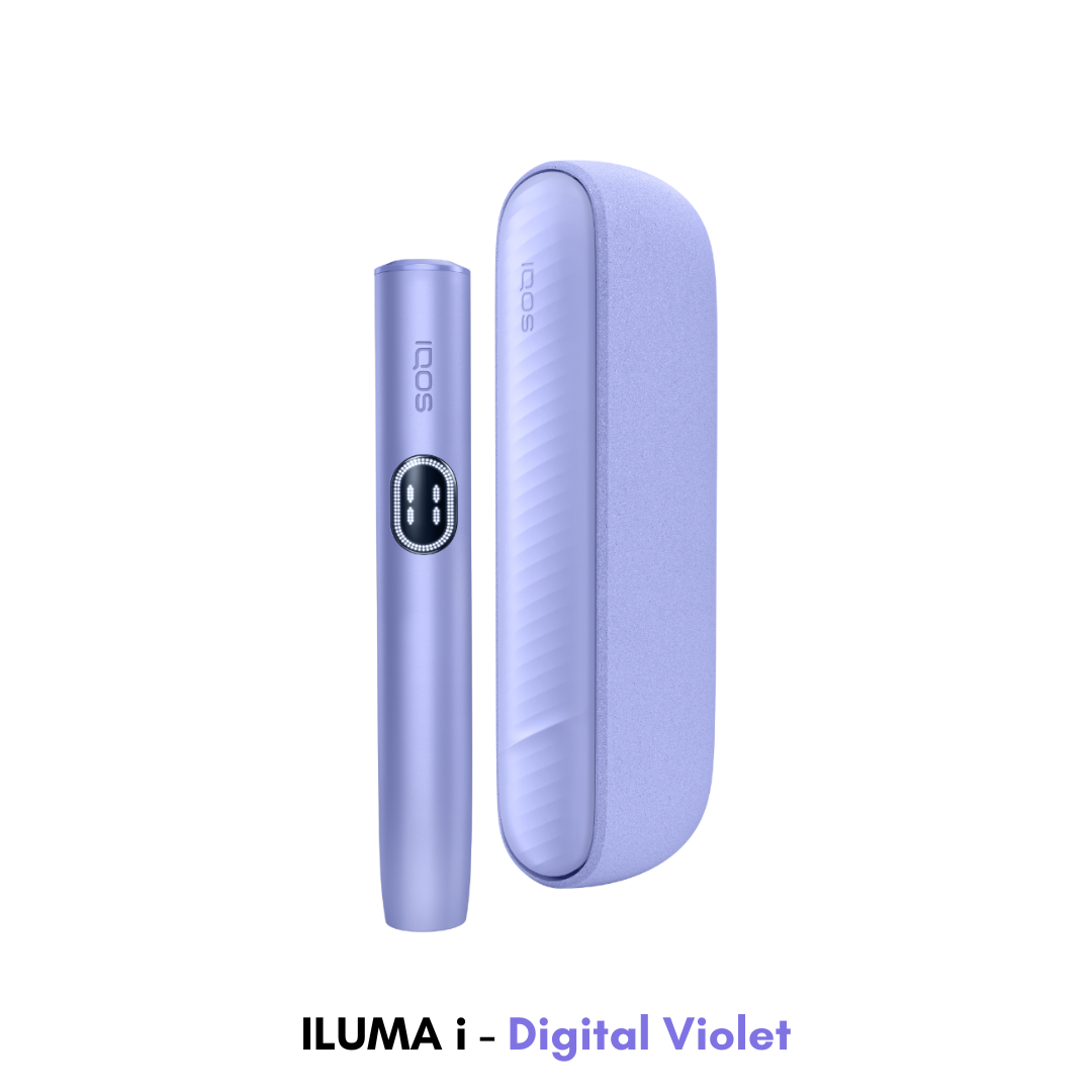 IQOS ILUMA i Kit heating device in Digital Violet – deep violet two-piece tobacco heater (Dubai, UAE).