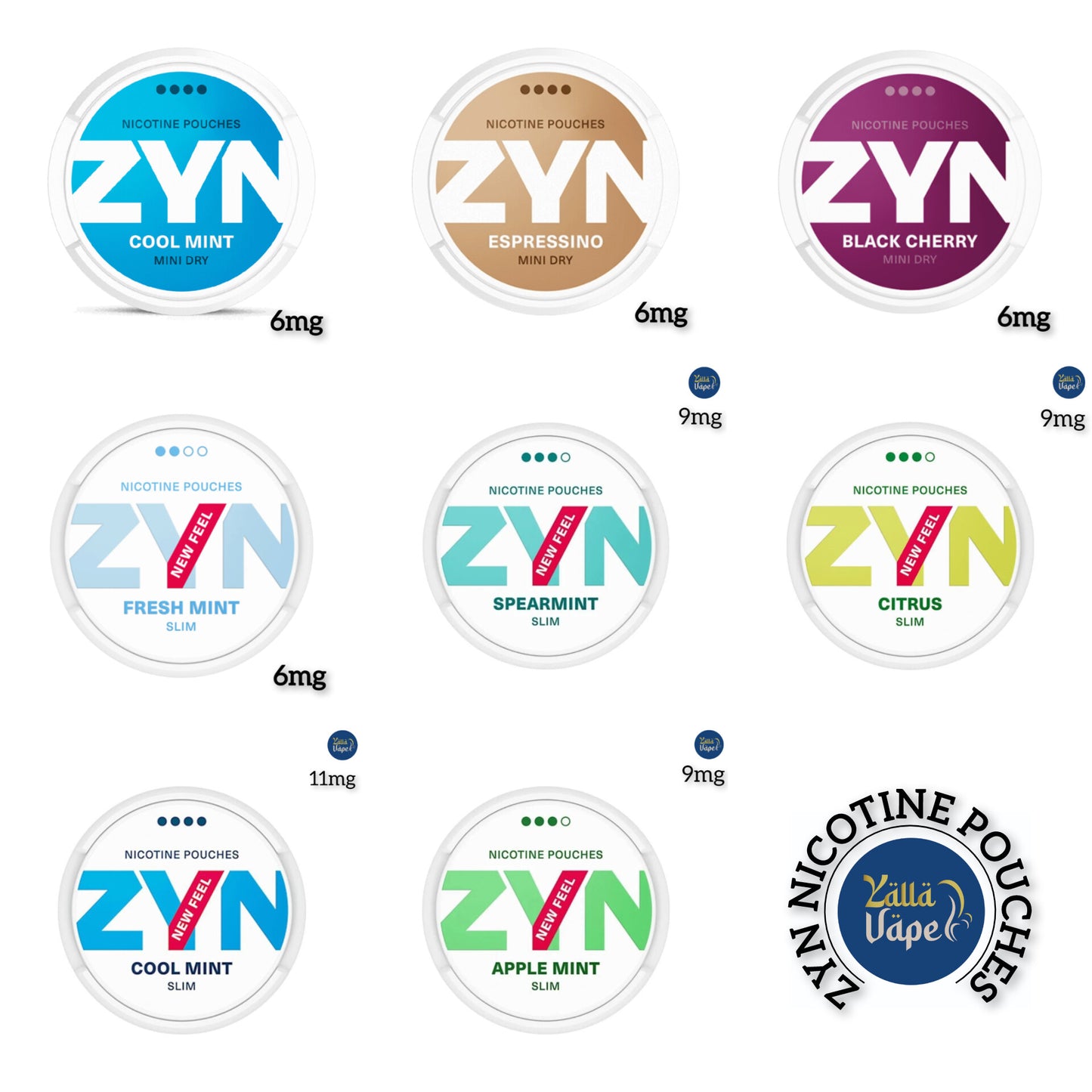 ZYN Nicotine Pouches Original All Version