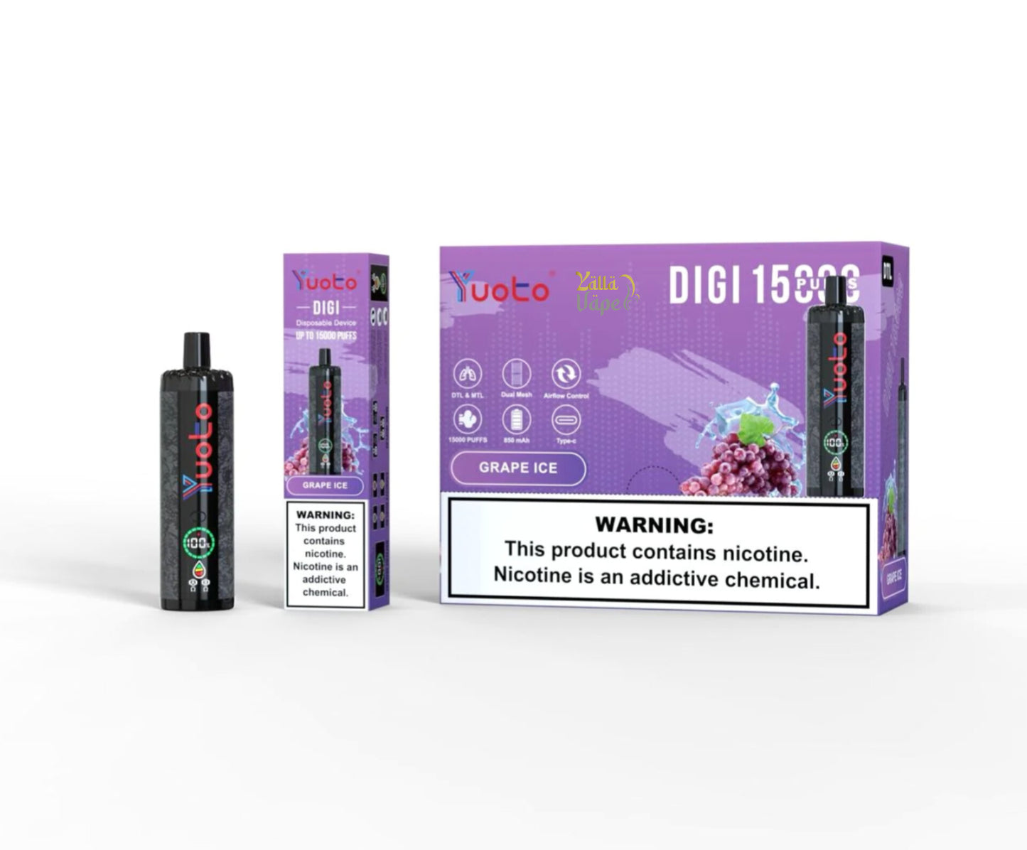 YUOTO DIGI 15000 Puffs 50mg/5% Nicotine