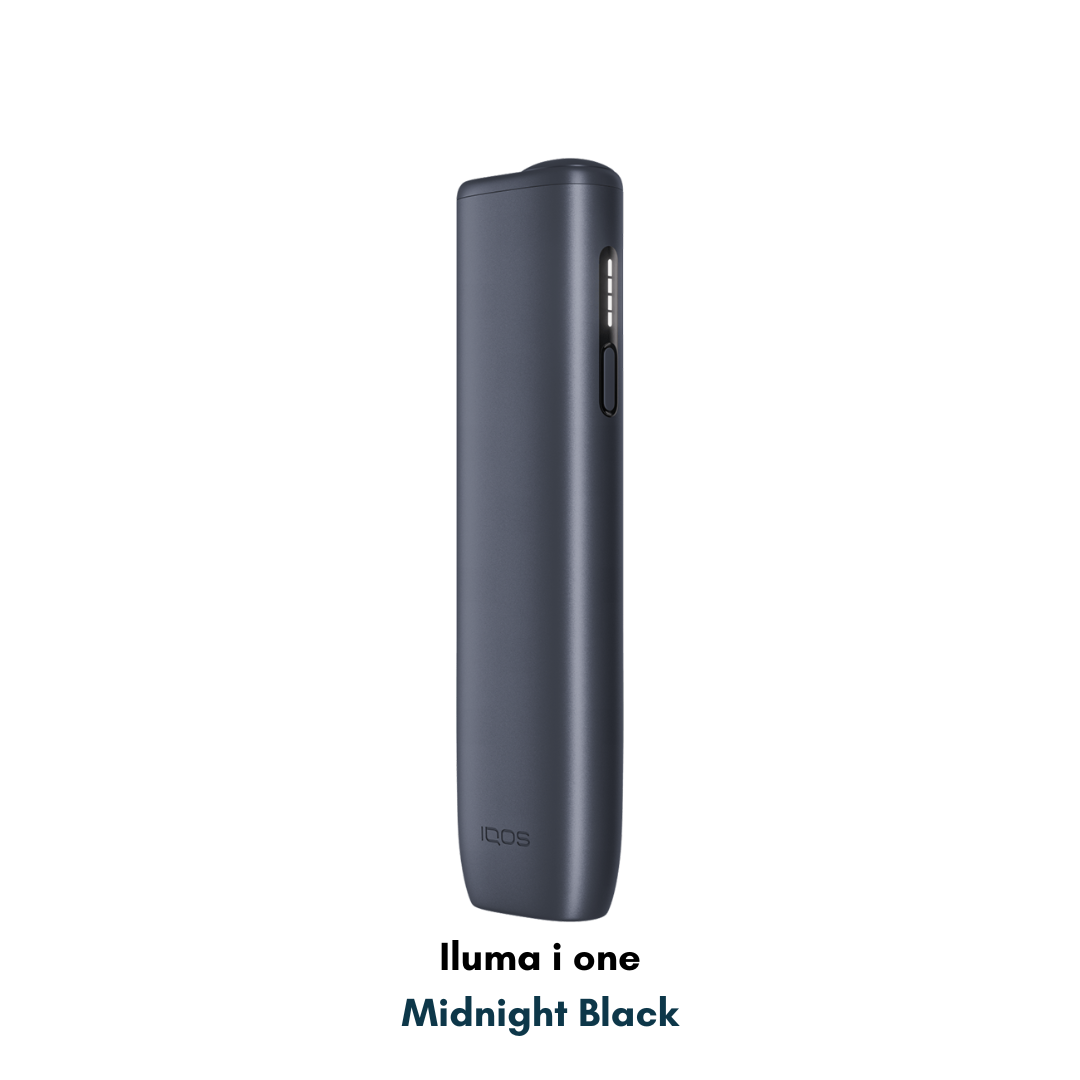 IQOS ILUMA i One Kit in Midnight Black – sleek, blade-free heated tobacco device for Dubai smokers.