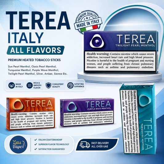 IQOS TEREA Italy flavors for ILUMA in Dubai UAE – Amber, Bronze, Silver, Sienna, Oasis Pearl Menthol, Sun Pearl Menthol, Turquoise Menthol, Purple Wave Menthol, Twilight Pearl Menthol and more.