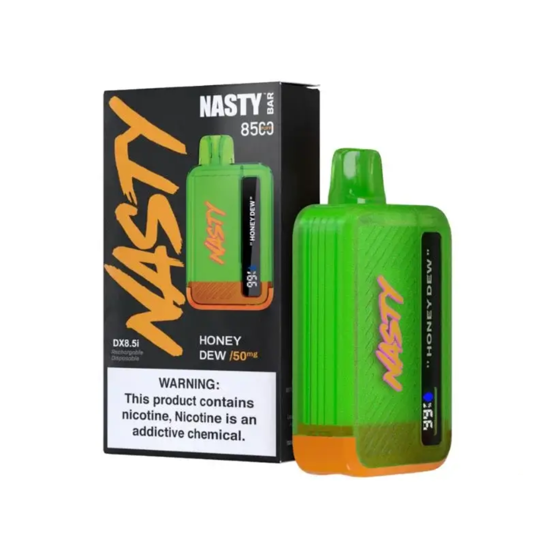 Nasty Bar 8500 Puffs – Honeydew flavor: sweet, ripe aromatic honeydew melon.