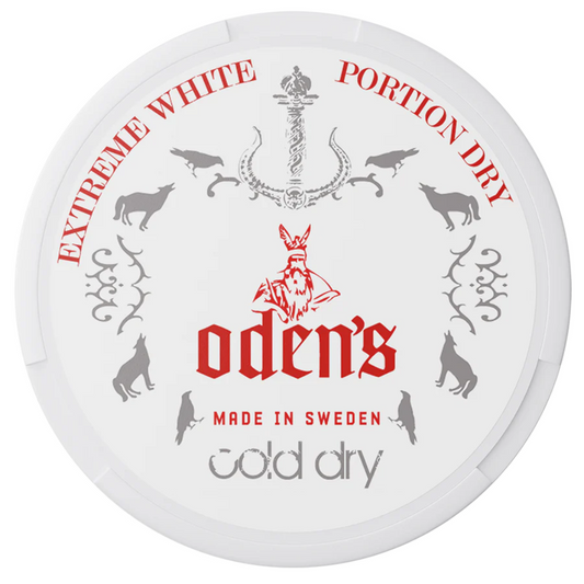 Odens Extreme White Cold Dry 22 mg Swedish mint snus pouch – ultra-strong, tobacco-free nicotine release, discreet all-white pouches, fast delivery Dubai & UAE