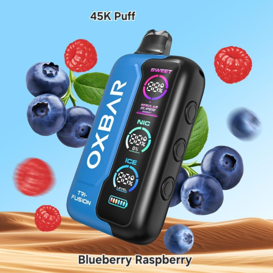 Oxbar Tri-Fusion 45000 Puffs Disposable Vape – Blueberry Raspberry | Fast Delivery Dubai, Abu Dhabi & UAE