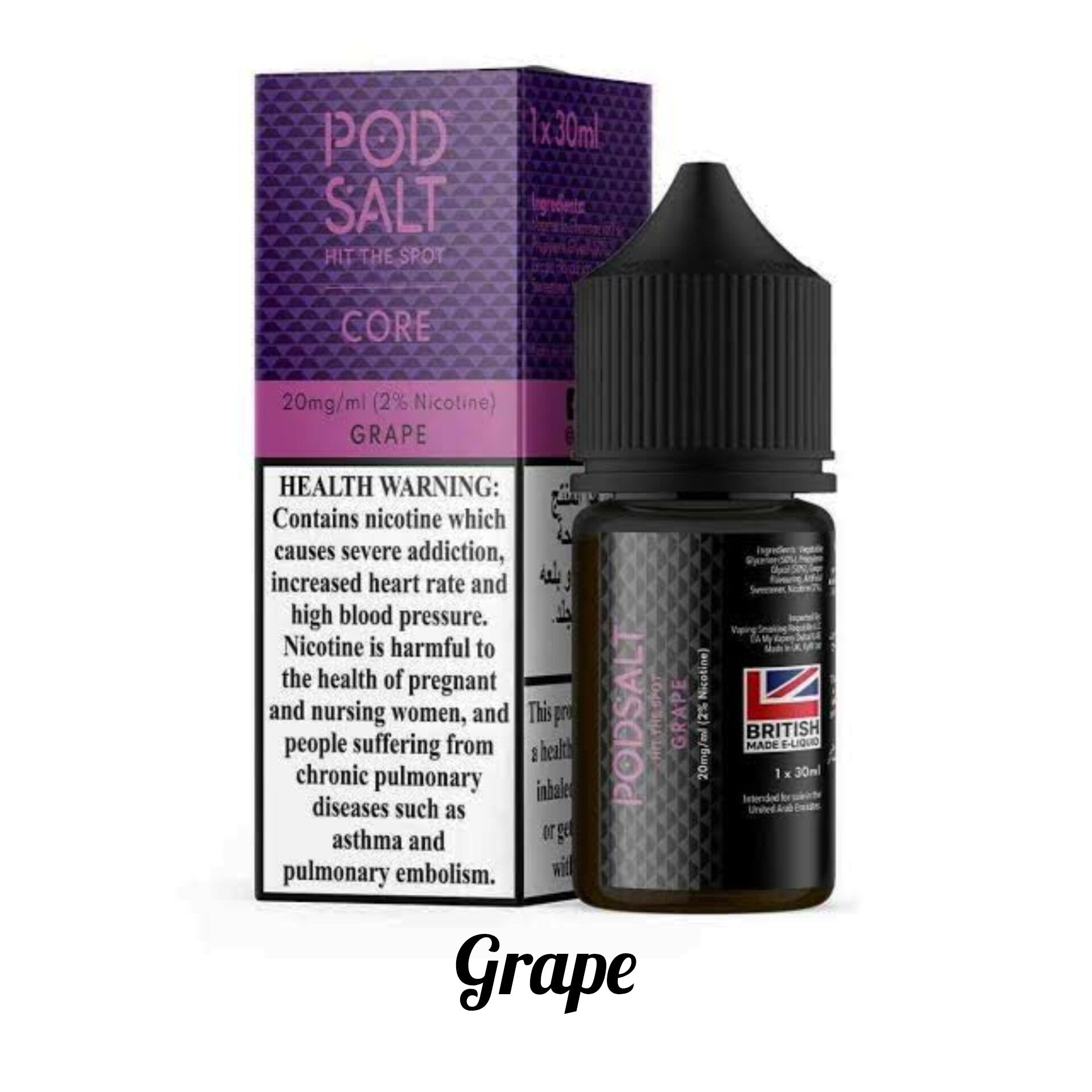 Pod Salt Core Grape 30ml 20mg Salt Nic E-Liquid UAE