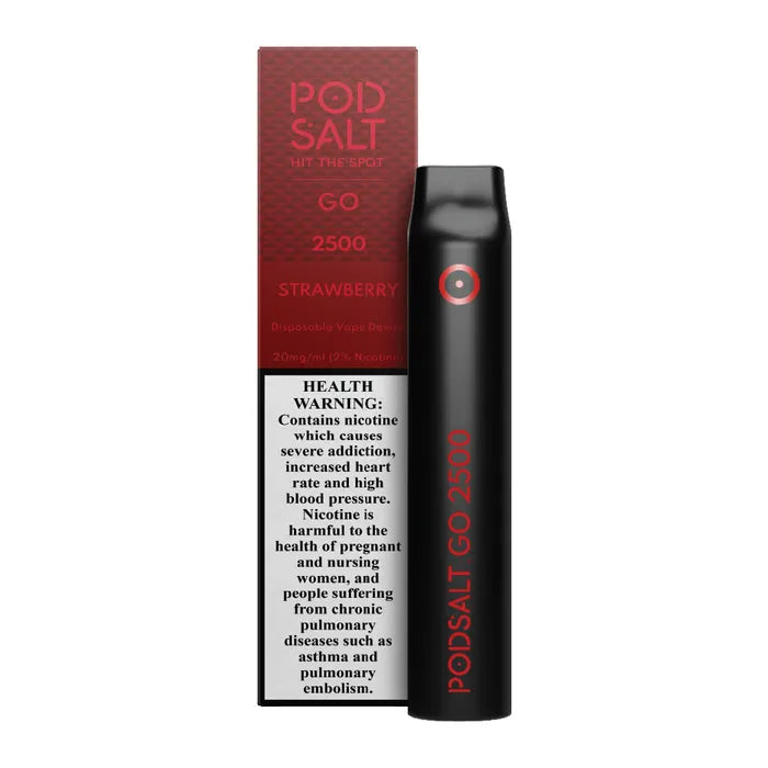 Pod Salt Go 2500 Puffs 20mg Strawberry Disposable Vape ripe strawberry flavor vape UAE