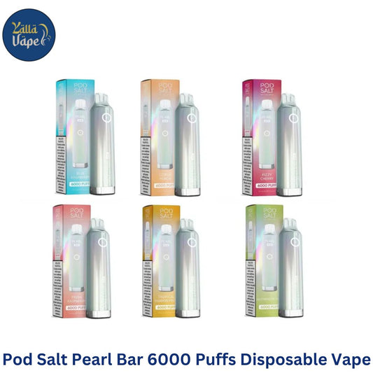 Pod Salt Pearl Bar 6000 Puffs Disposable Vape 20mg Nic Salt All Flavors Rechargeable Mesh Coil Blue Gummy Bear Blue Raspberry Citrus Peach Fizzy Cherry Fresh Menthol Fresh Raspberry Strawberry Kiwi Ice Summer Berries Ice Tropical Passion Fruit Watermelon Twist Dubai, UAE