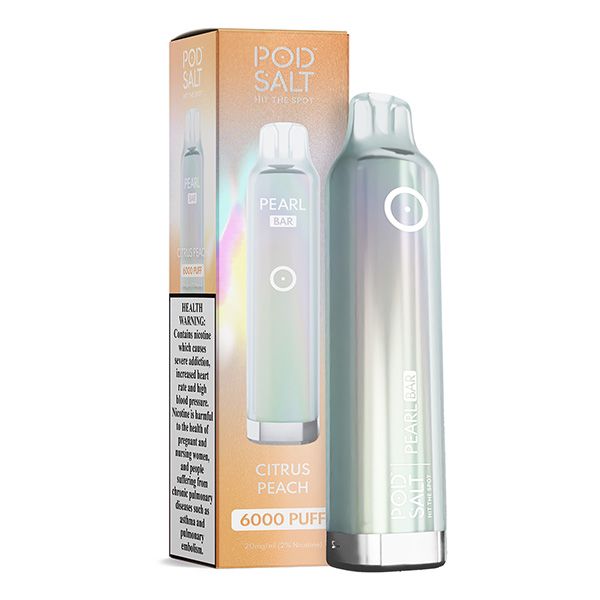 Pod Salt Pearl Bar 6000 Puffs Citrus Peach 20mg Disposable Vape Peach Citrus Flavor Rechargeable UAE