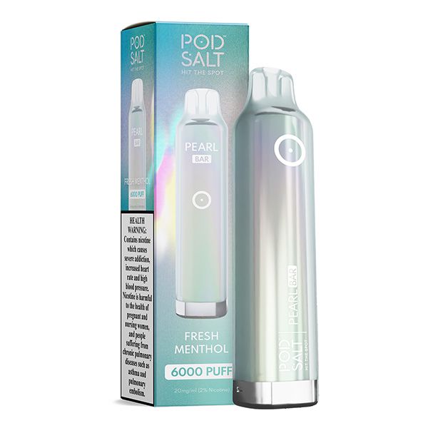 Pod Salt Pearl Bar 6000 Puffs Fresh Menthol 20mg Disposable Vape Ice Mint Flavor Rechargeable UAE