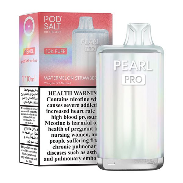 Pod Salt Pearl Pro 10000 Puffs Watermelon Strawberry 20mg Disposable Vape juicy watermelon strawberry flavor in UAE