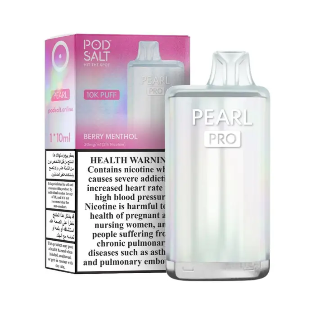 Pod Salt Pearl Pro 10000 Puffs Berry Menthol 20mg Disposable Vape with mixed berry and icy menthol flavor available in Dubai UAE