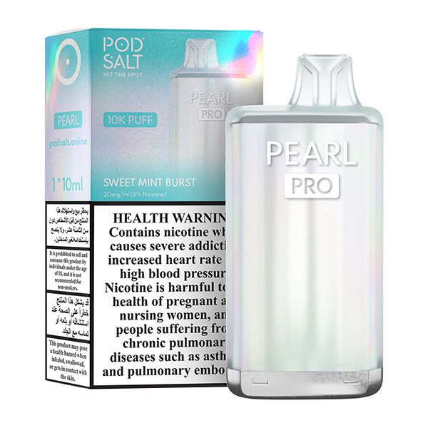 Pod Salt Pearl Pro 10000 Puffs Sweet Mint Burst 20mg Disposable Vape cool sweet mint flavor in Dubai Abu Dhabi UAE