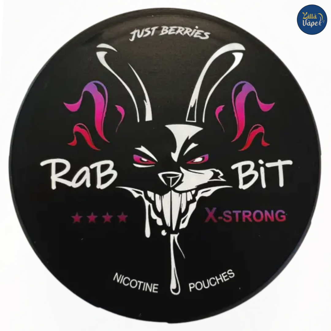 Rabbit Just Berries 50mg — slim nicotine pouches with bold mixed-berry flavor; buy in Dubai, Abu Dhabi & UAE.