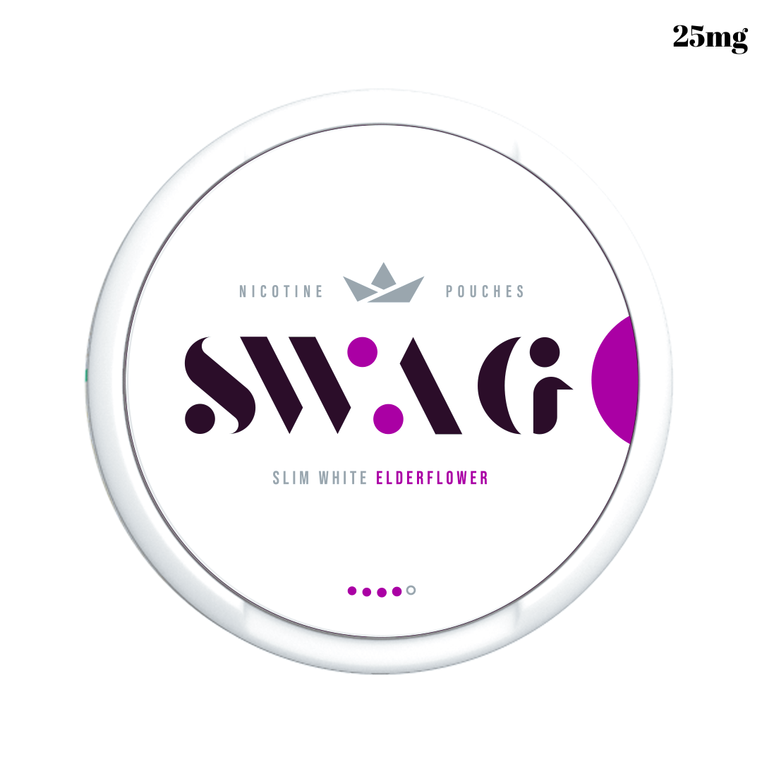 SWAG Elderflower 25mg (4-dot) — floral elderflower slim pouches, strong nicotine, discreet UAE shipping