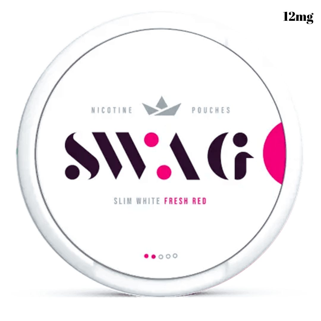 SWAG Fresh Red 12mg (2-dot) — slim tobacco-free strawberry pouches, discreet UAE delivery