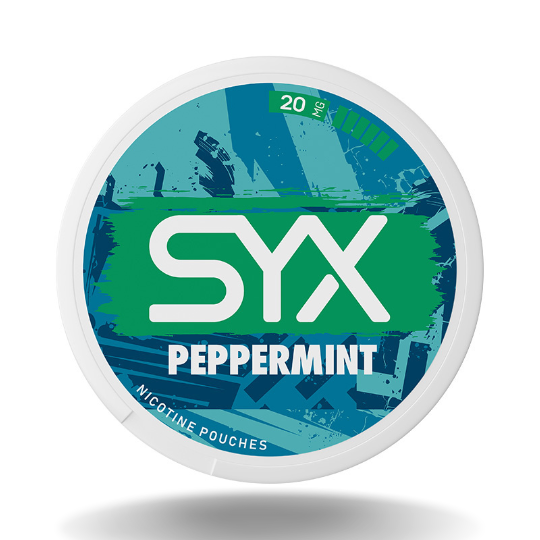SYX Peppermint Extra Stong 20mg nicotine pouches 6 dot, 28.5mg/g – Mint Flavor Dubai UAE