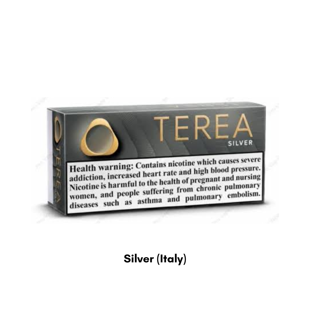 IQOS TEREA Silver Italy flavor with balanced toasted tobacco and subtle spicy-herbal aroma notes, Dubai UAE