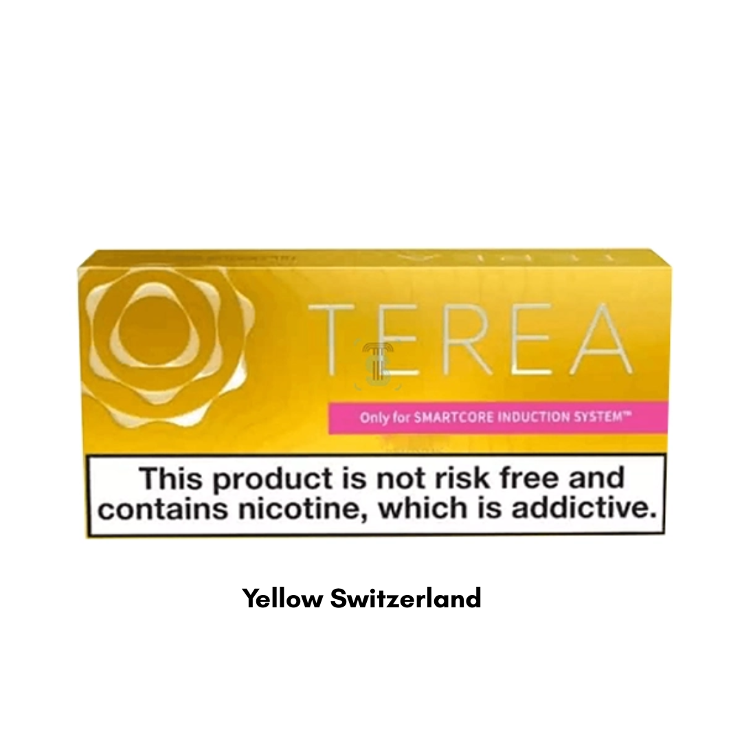 IQOS TEREA Yellow Swiss ILUMA stick – mild, refreshing tobacco with bright lemon-citrus zest.