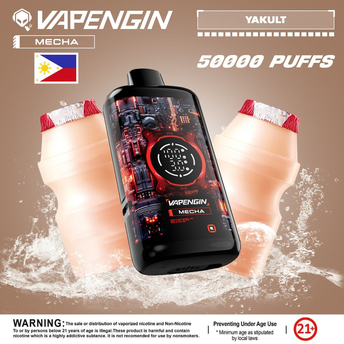 Vapengin Mecha Disposable Vape – Yakult flavor (tangy, light probiotic yogurt vape.