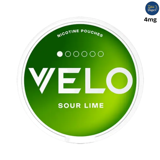 VELO Sour Lime Mini (20) — all-white mini pouches, sour lime burst; available Dubai, Sharjah, Abu Dhabi & UAE