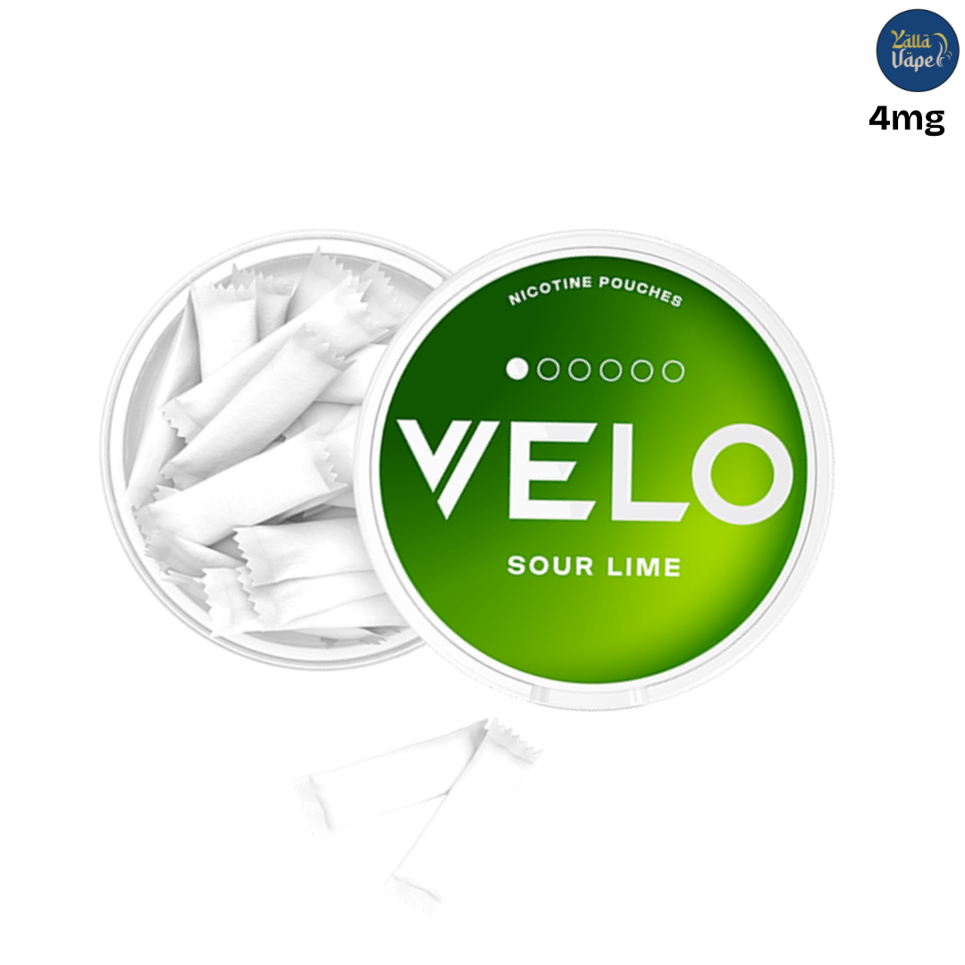 VELO Sour Lime Mini 4mg — 20 pouches; tobacco-free tangy lime. Buy in Dubai, Abu Dhabi & UAE.