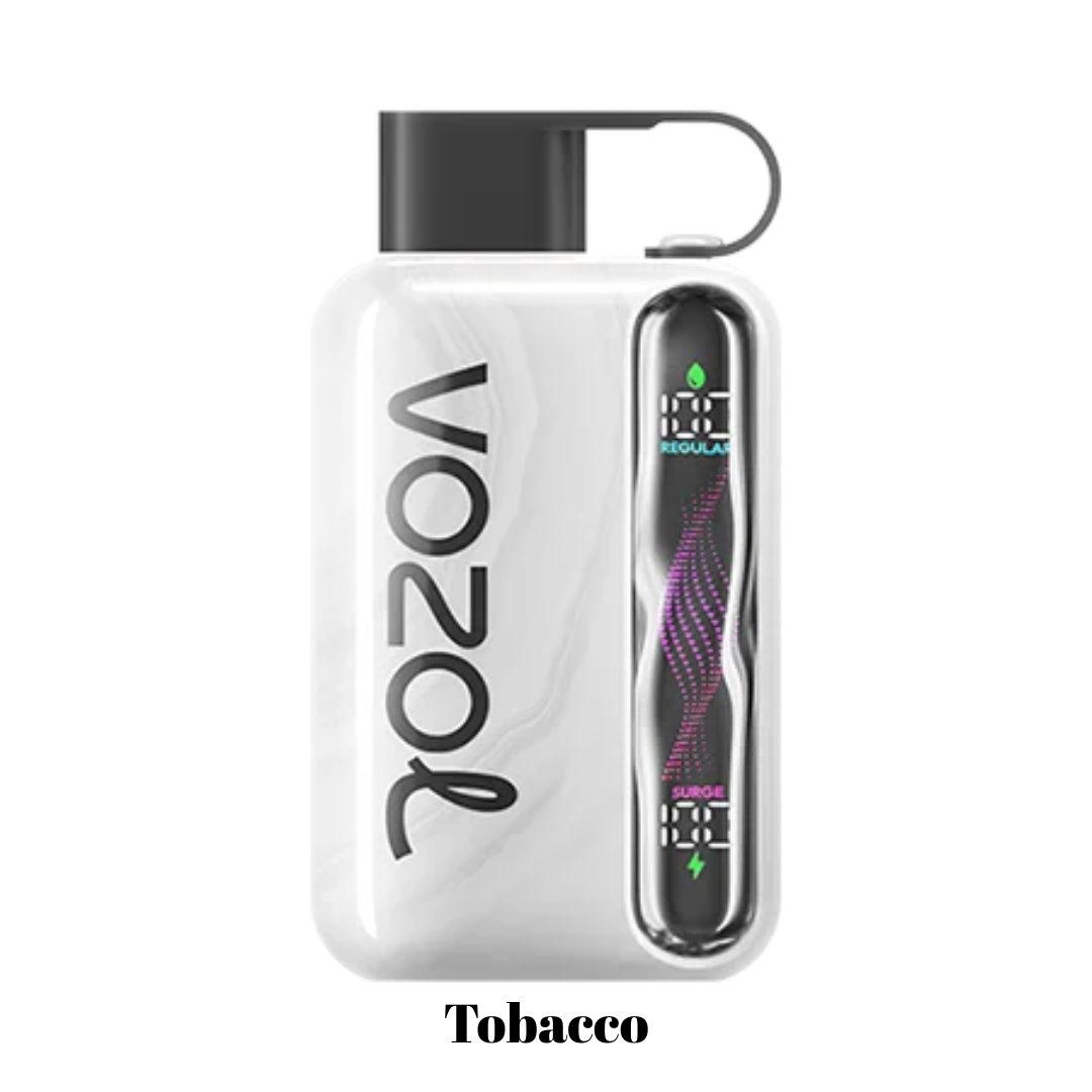 Vozol Star 40000 Puffs Tobacco Flavor disposable vape, authentic tobacco note, dual-mode & Type-C recharge — UAE market.