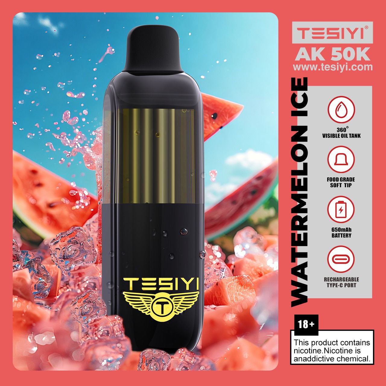 TESIYI AK 50000 Puffs Disposable Vape 50mg in Dubai UAE