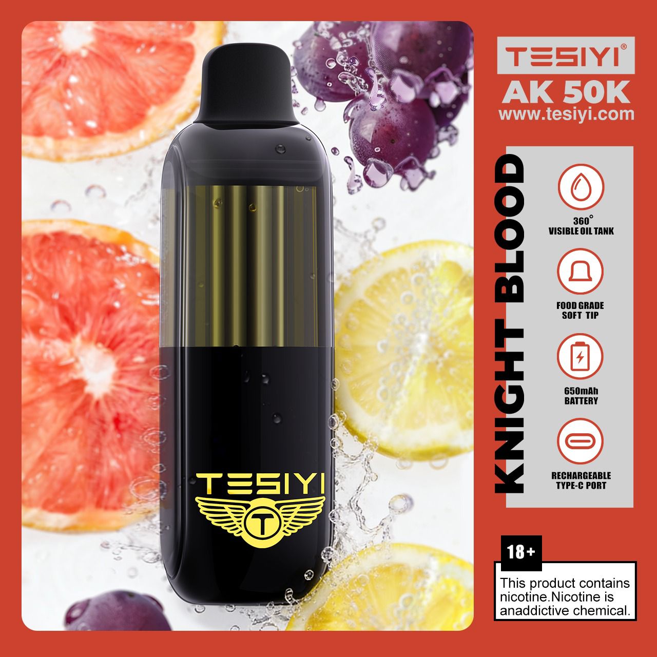 TESIYI AK 50000 Puffs Disposable Vape 50mg in Dubai UAE