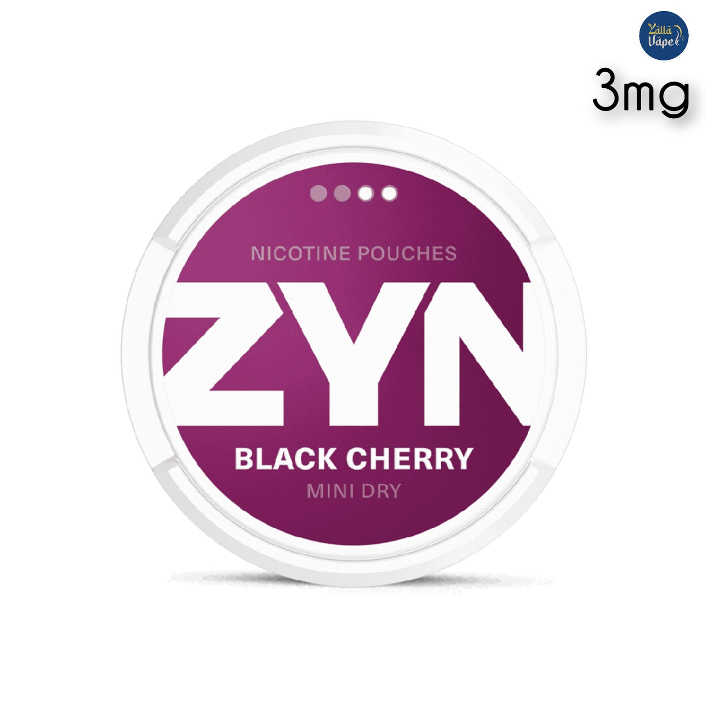 ZYN Black Cherry Mini Dry 3mg Nicotine Pouches – sleek, discreet, tobacco-free pouches with bold black cherry flavor branding, designed for a clean nicotine experience in Dubai, UAE.