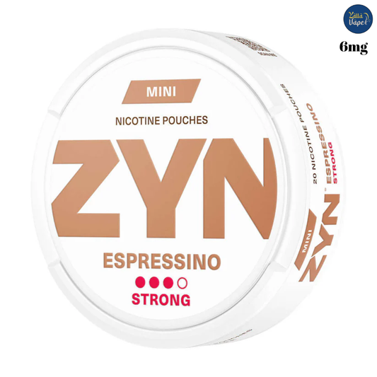 Zyn Espressino Mini Strong 6mg — espresso, chocolate & vanilla nicotine pouches, tobacco-free, UAE delivery