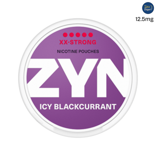 ZYN Icy Blackcurrant XX-Strong 12.5mg — 5-dot slim nicotine pouch can, tobacco-free; Dubai, Abu Dhabi & UAE delivery.
