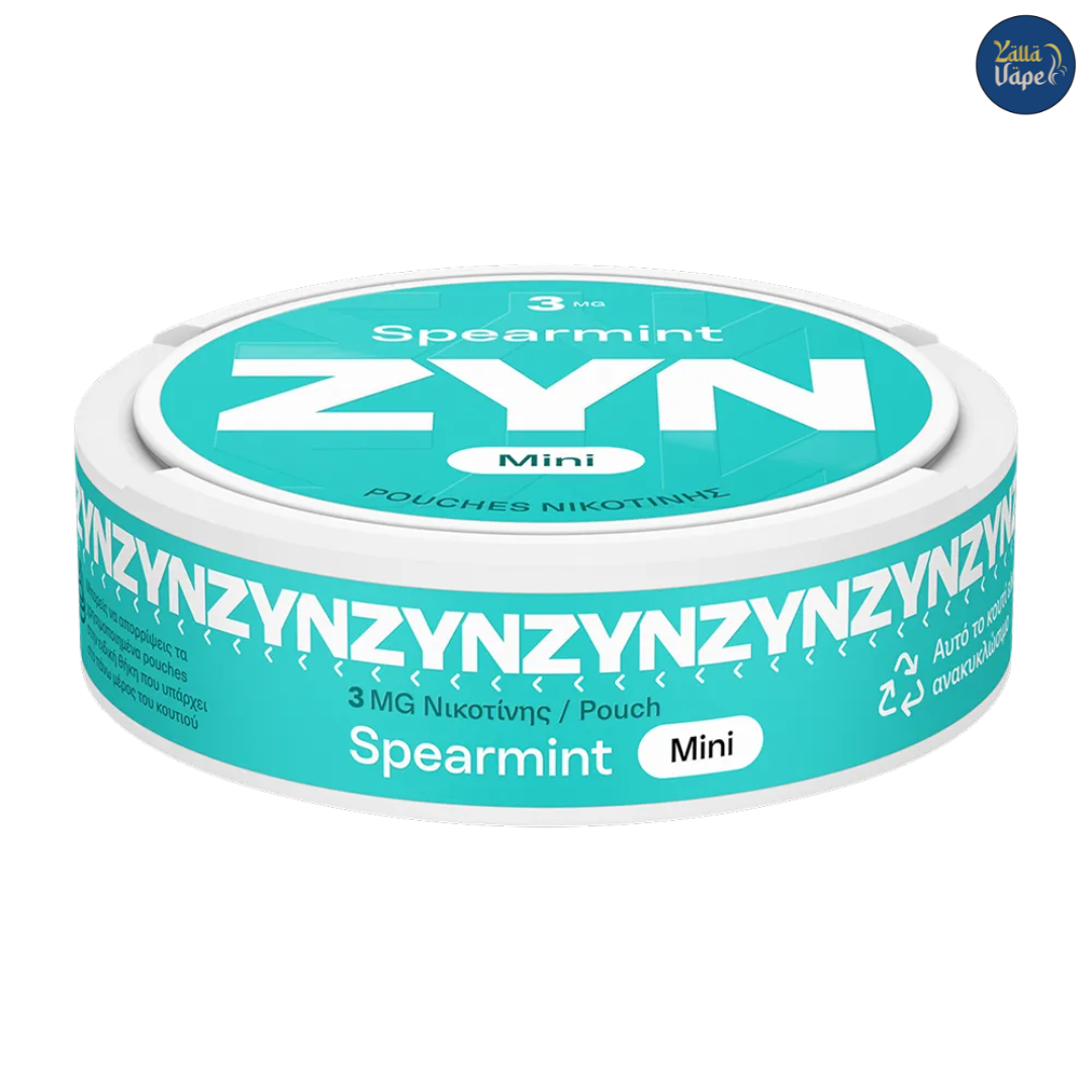 Zyn Spearmint Mini 3mg — sealed authentic can, minty taste, discreet pouches for use in Dubai & across UAE