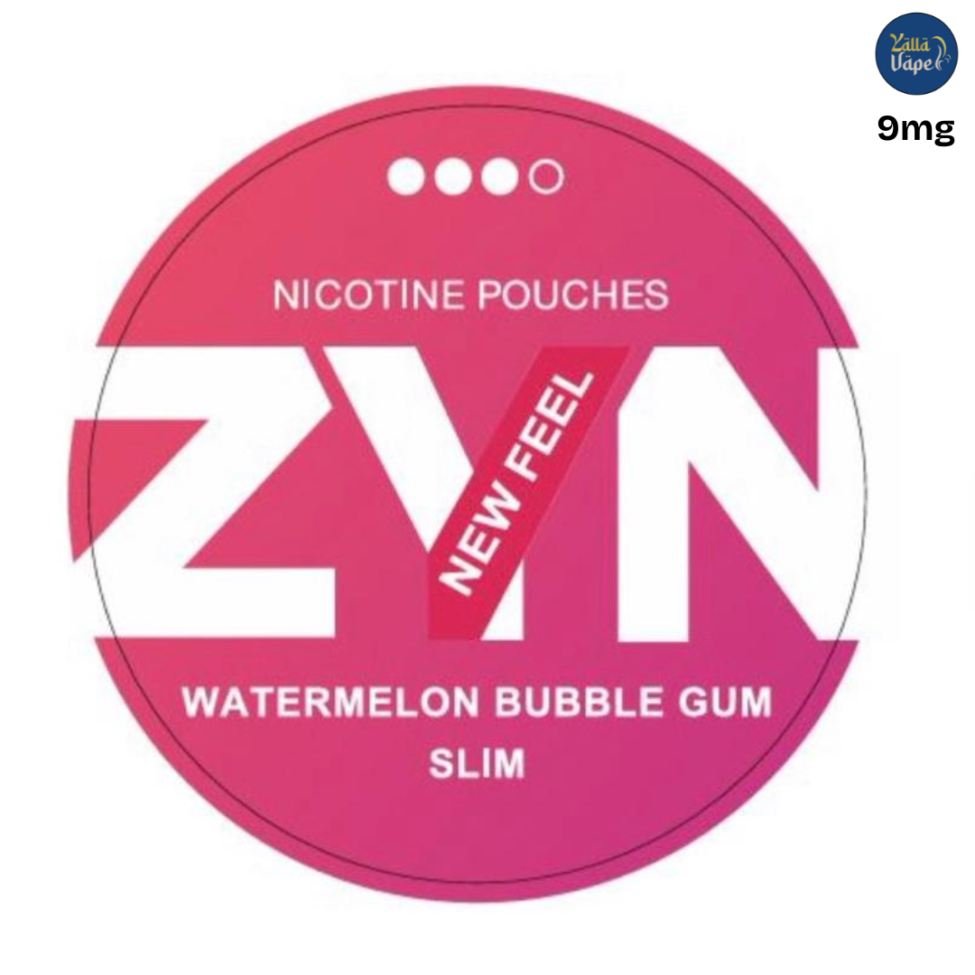 ZYN Watermelon Bubble Gum 9mg Slim pouches — discreet, tobacco-free watermelon flavor; in-stock across Sharjah & UAE
