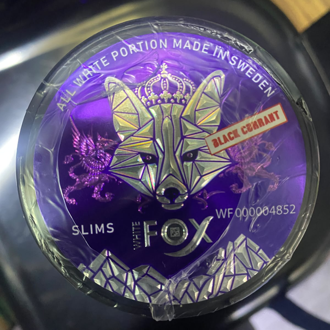 Fox Black Currant nicotine pouches – tangy berry flavor, Dubai
