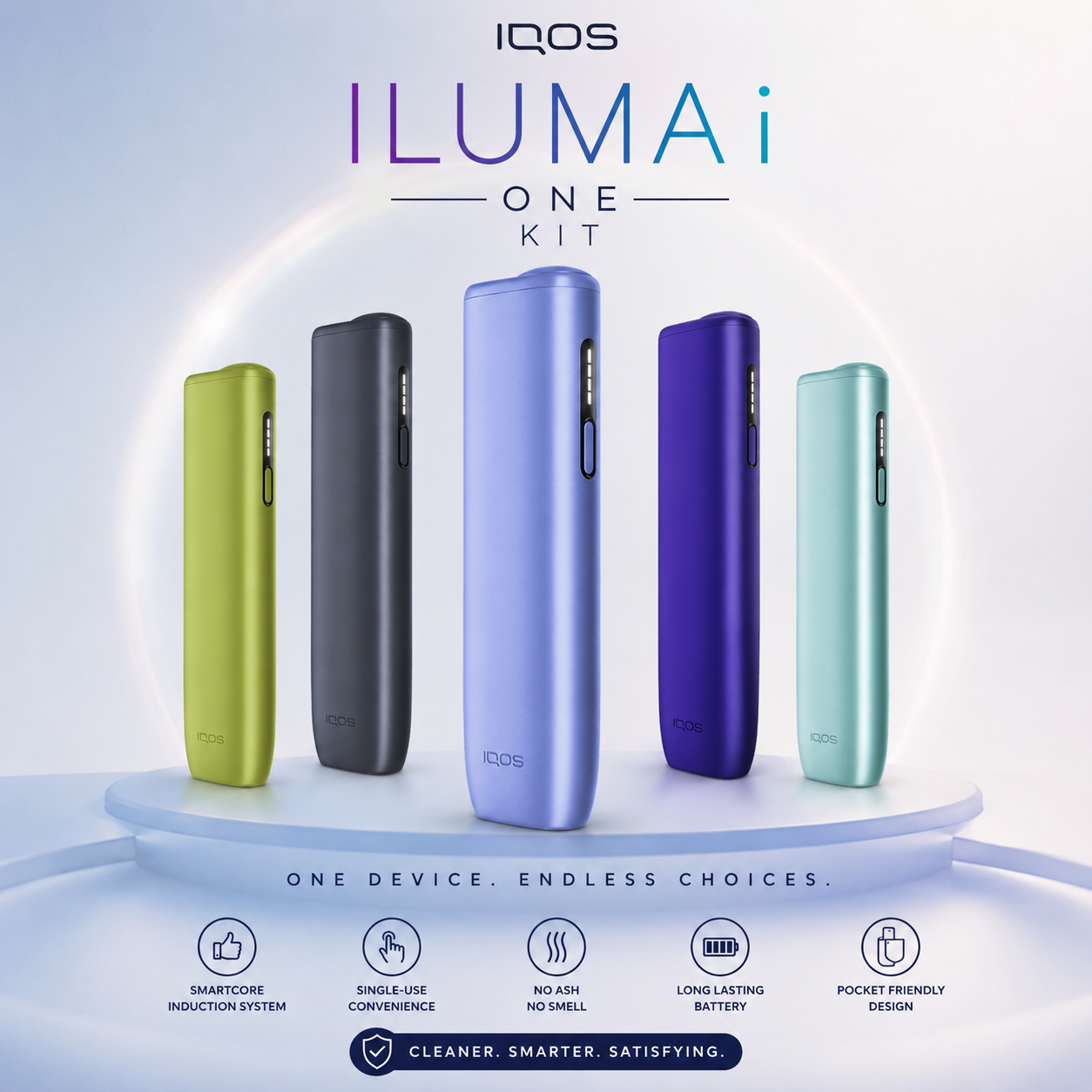 IQOS ILUMA i One Kit in Midnight Black, Breeze Blue, Electric Purple, Leaf Green, Digital Violet and more – Dubai UAE