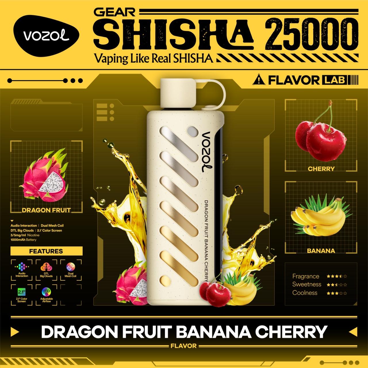 VOZOL Gear Shisha 25000 Puffs Disposable Vape