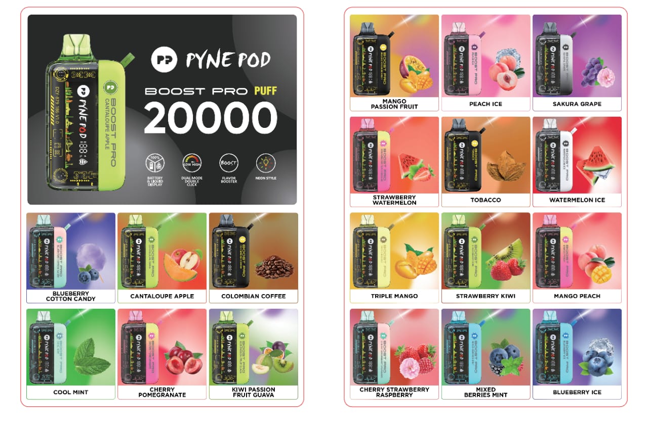 PYNE POD Boost Pro 20000 Puffs 50MG Disposable Vape in Dubai UAE