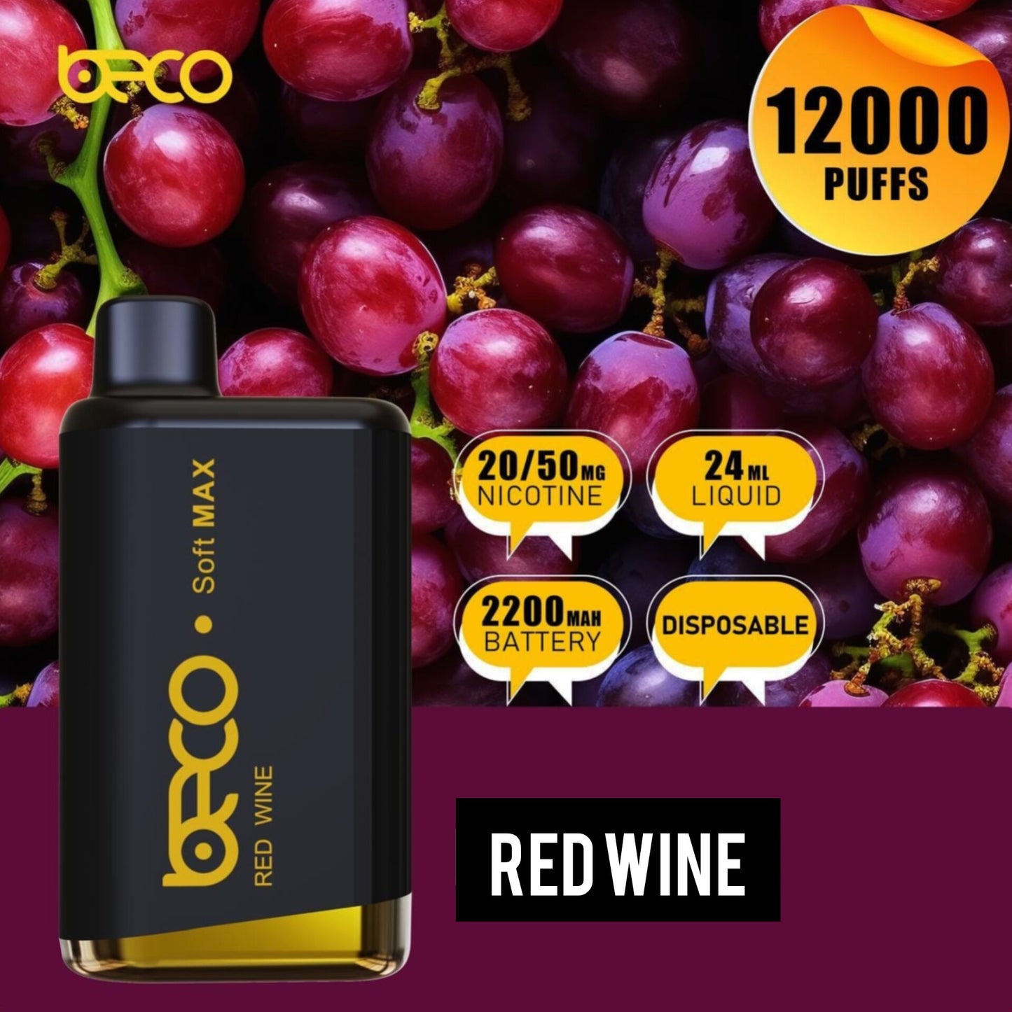 BECO Soft Max 12000 Puffs Red Wine