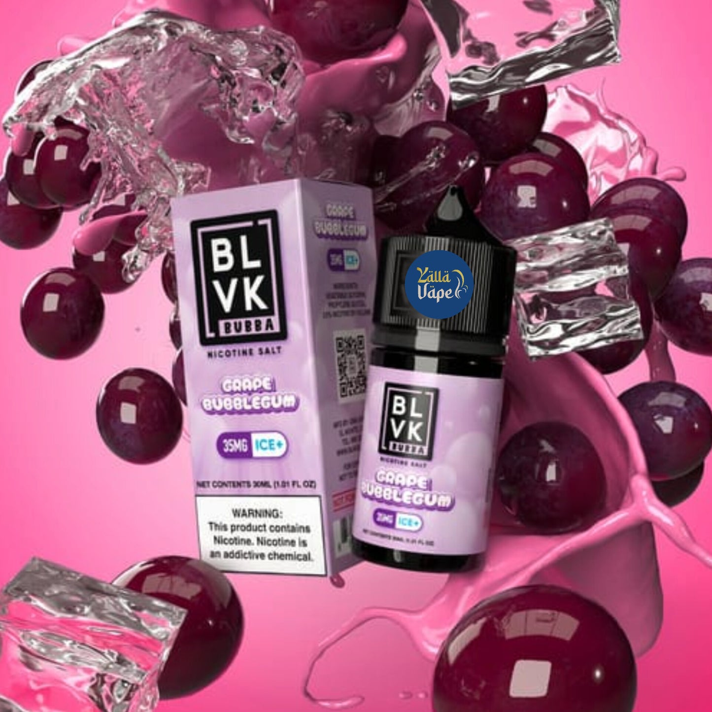 GRAPE BUBBLEGUM ICE - BLVK BUBBA SALTS - 30ml - In Dubai UAE