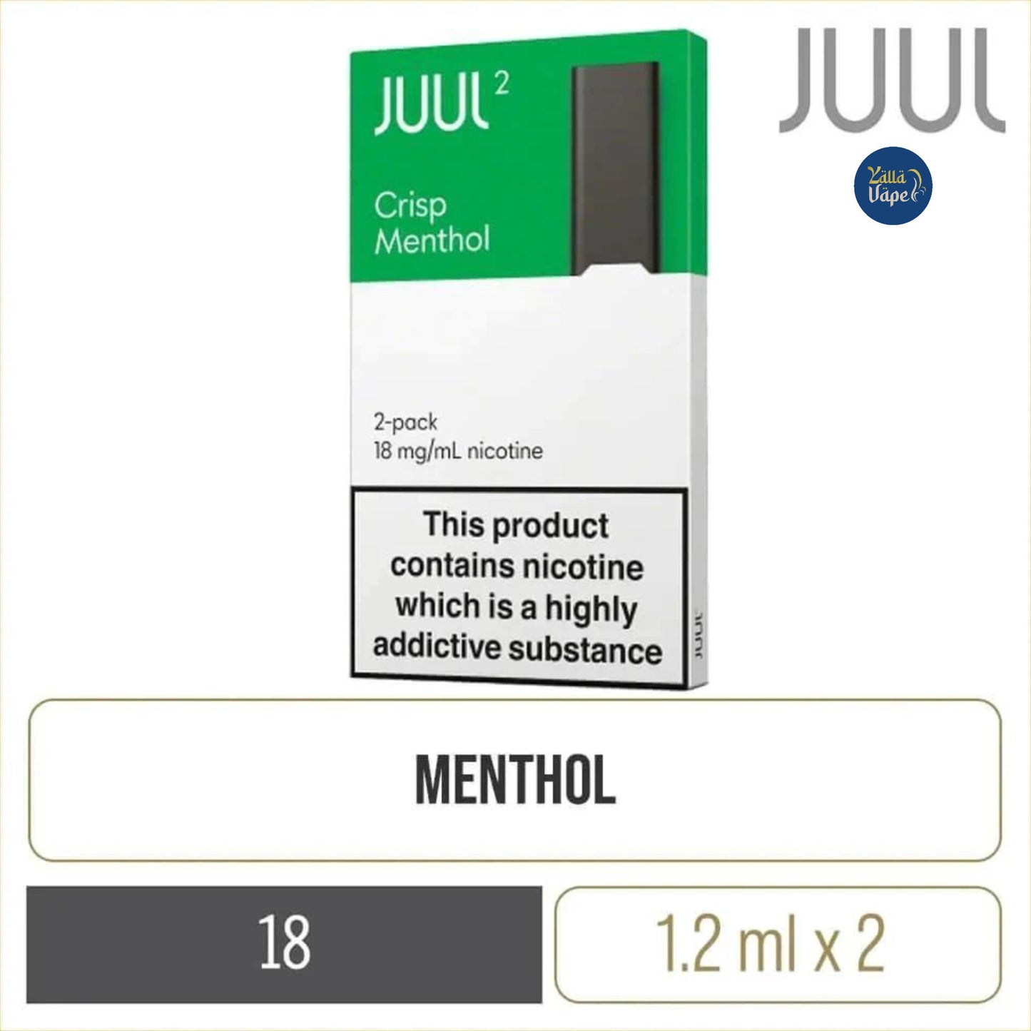 JUUL 2 PODS Crisp Menthol 18mg in Dubai UAE