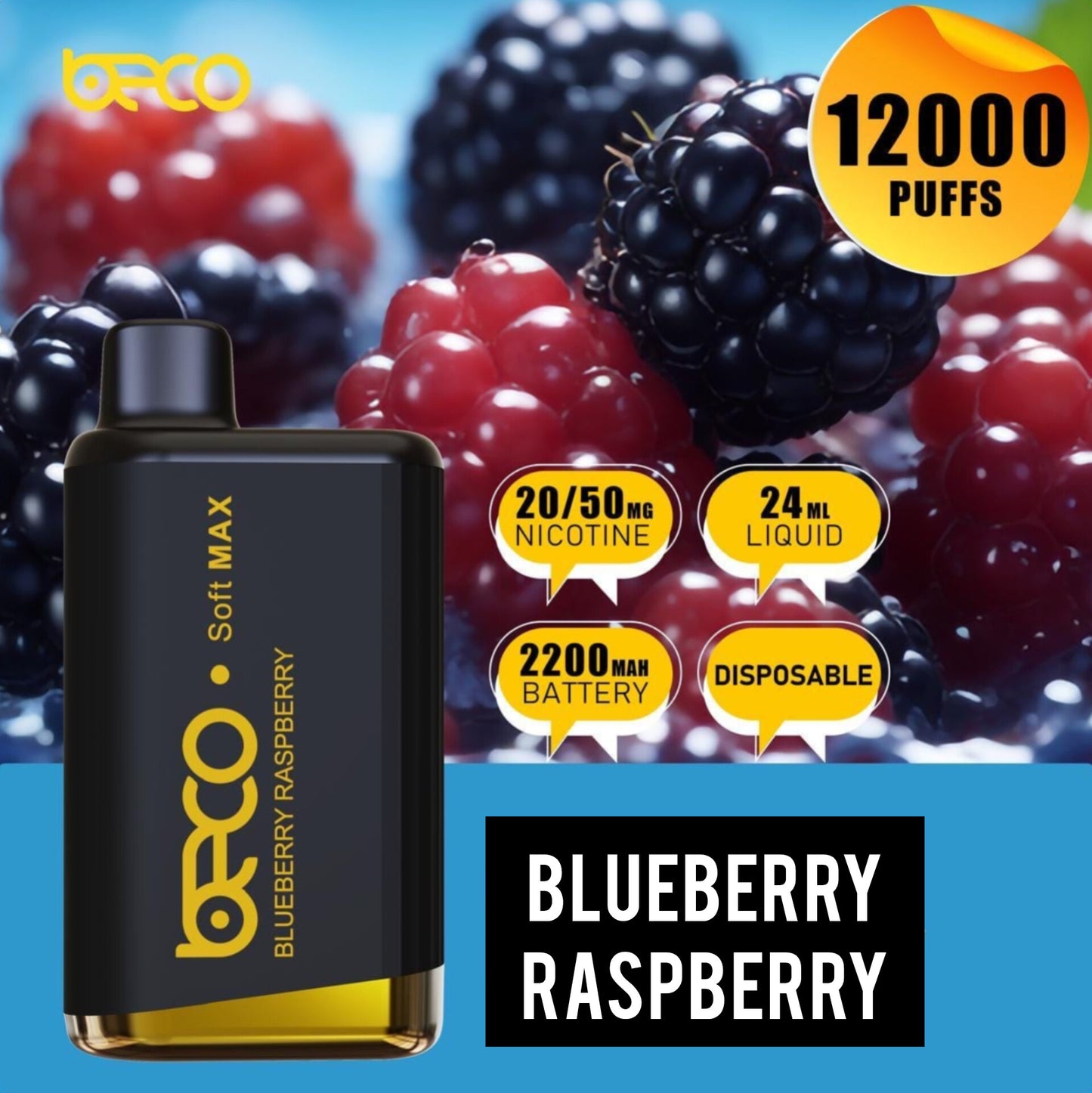 BECO Soft Max 12000 Puffs Blueberry Raspberry 