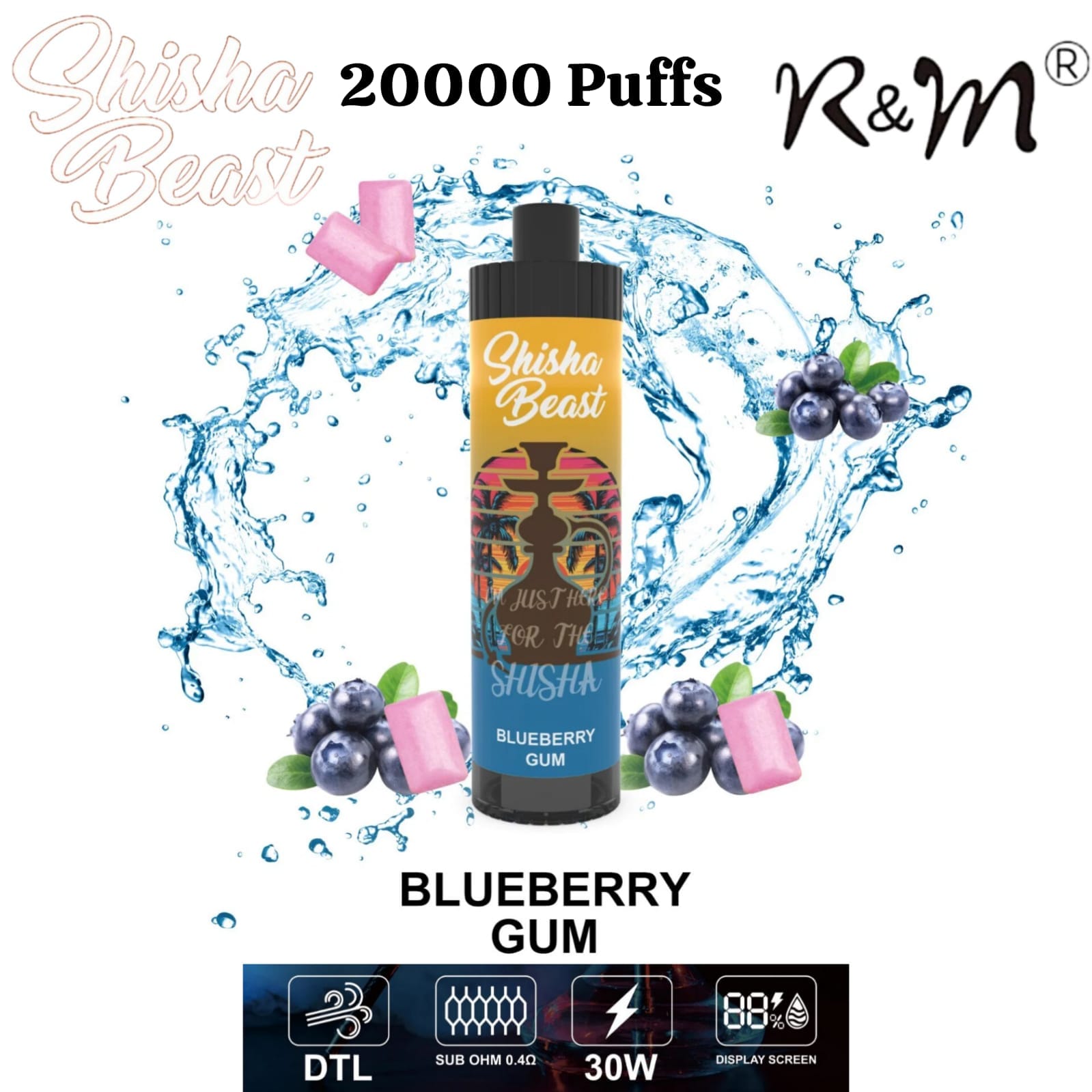 R&M Shisha Beast 20000 Puffs Disposable Vape Device 3mg - YALLA VAPE