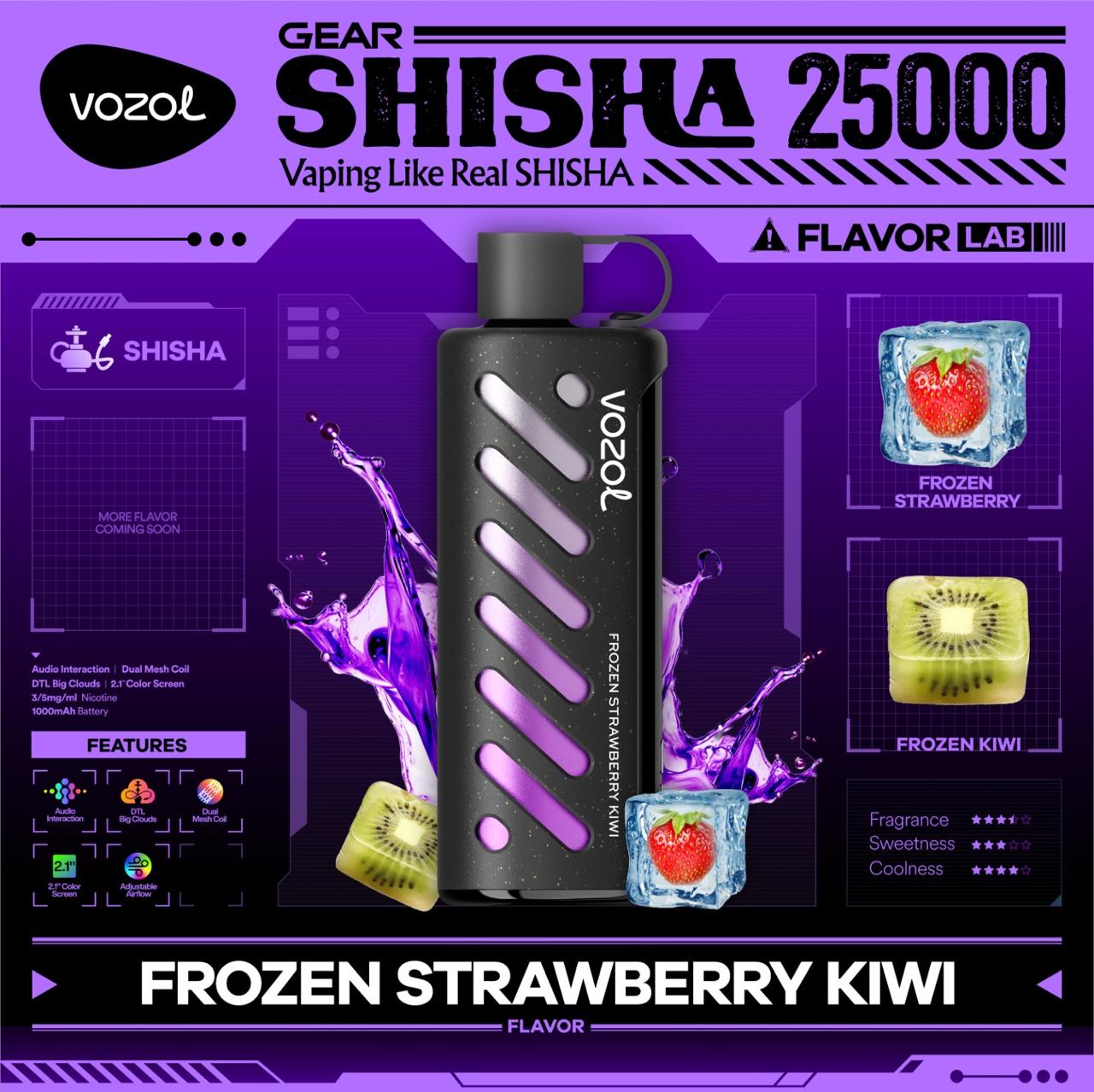 VOZOL Gear Shisha 25000 Puffs Disposable Vape