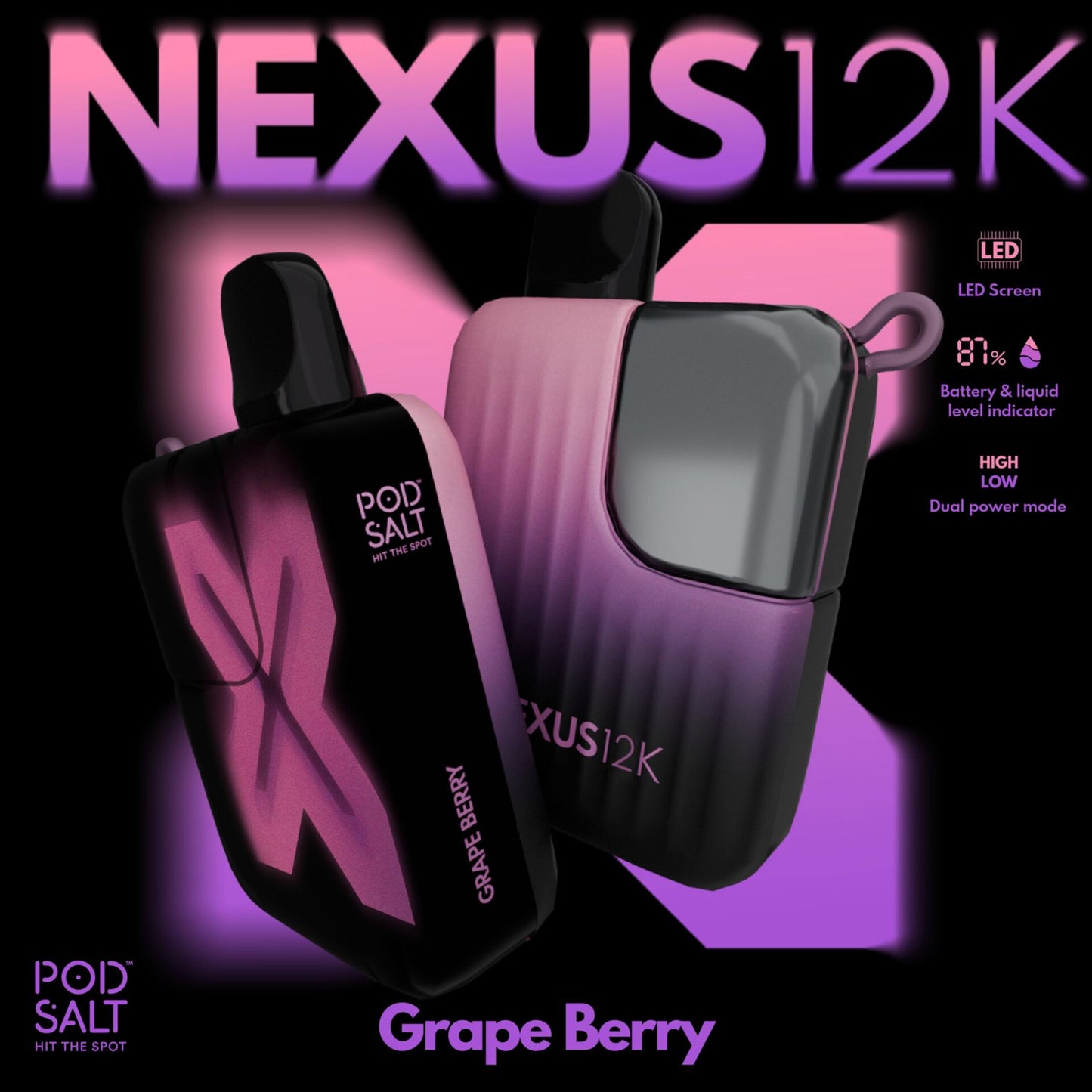 Pod Salt Nexus 12000 Puffs Grape Berry 